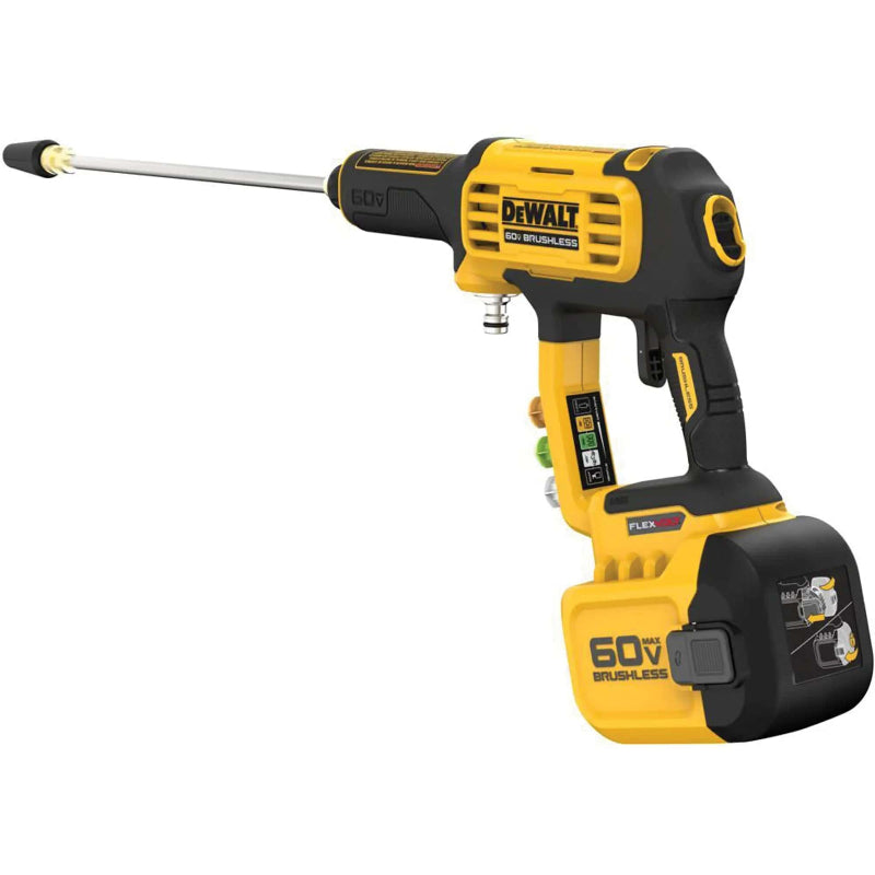 Side angle of DEWALT DCPW1000 20V MAX cordless power cleaner