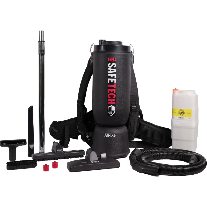 Atrix Omega SafeTech HEPA Backpack Vacuum all