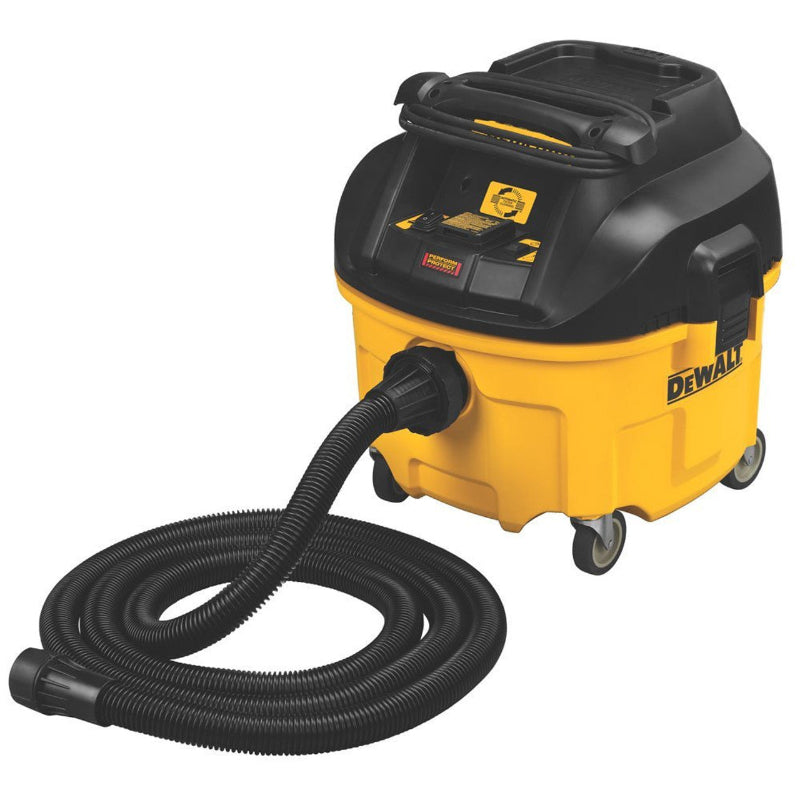 DEWALT HEPA Wet/Dry Vacuum with 8 Gallon Tank, Heavy-Duty Industrial Shop Vac on Wheels with Hose side view