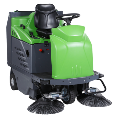 Dustbane Gladiator 1280 48-inch ride-on industrial floor sweeper front view