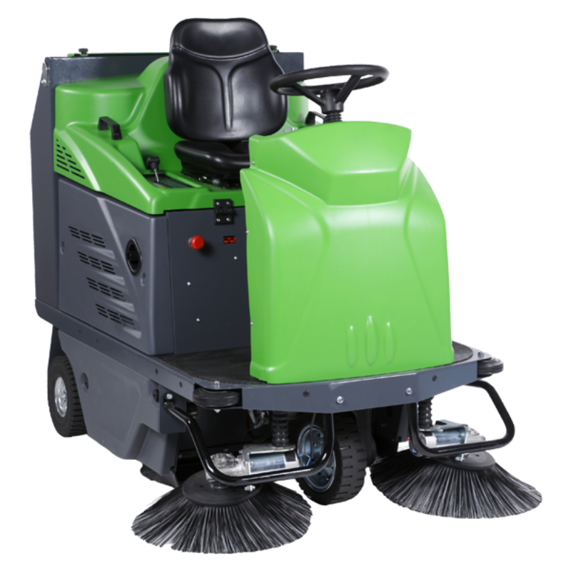 Dustbane Gladiator 1280 48-inch ride-on industrial floor sweeper front view