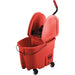 Rubbermaid WaveBrake Mop Bucket & Down-Press Wringer – 35 Qt / 8.75 Gallon (Red)