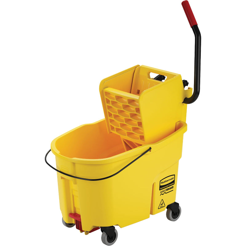 Rubbermaid WaveBrake Mop Bucket & Wringer Combo – 44 Qt / 11 Gallon (Yellow)