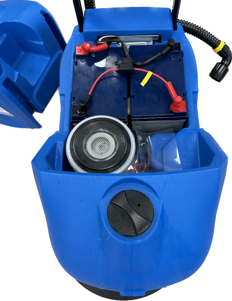 DUSTBANE 14" Walk Behind Scrubber inside
