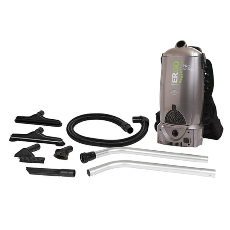 Atrix Ergo Pro cordless backpack vacuum commercial cleaning equipment for businesses and facility maintenance teams