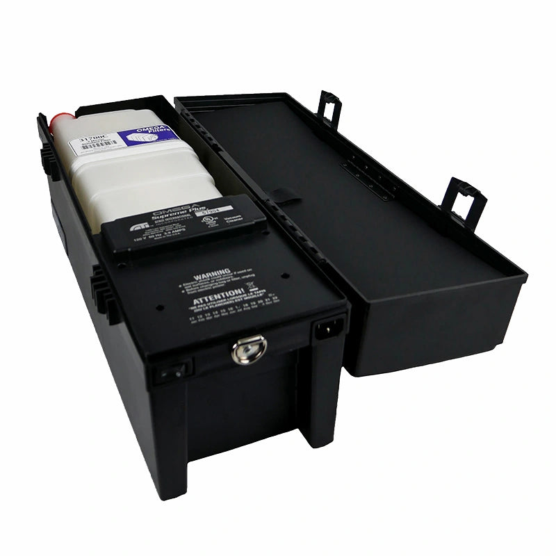 Atrix VACOSE110 with lid open showing the installed Ultrafine filter cartridge