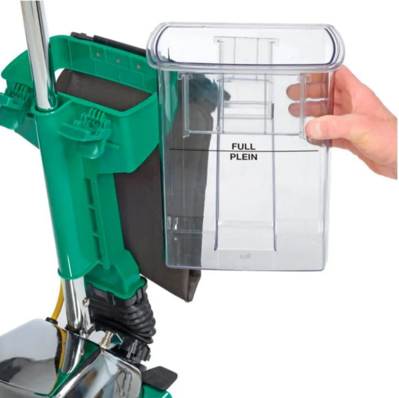 Clear removable dirt cup on Bissell BigGreen ProCup 12 upright vacuum