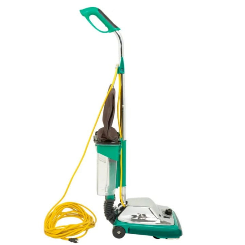 Side view of Bissell BigGreen ProCup 12 inch commercial upright vacuum