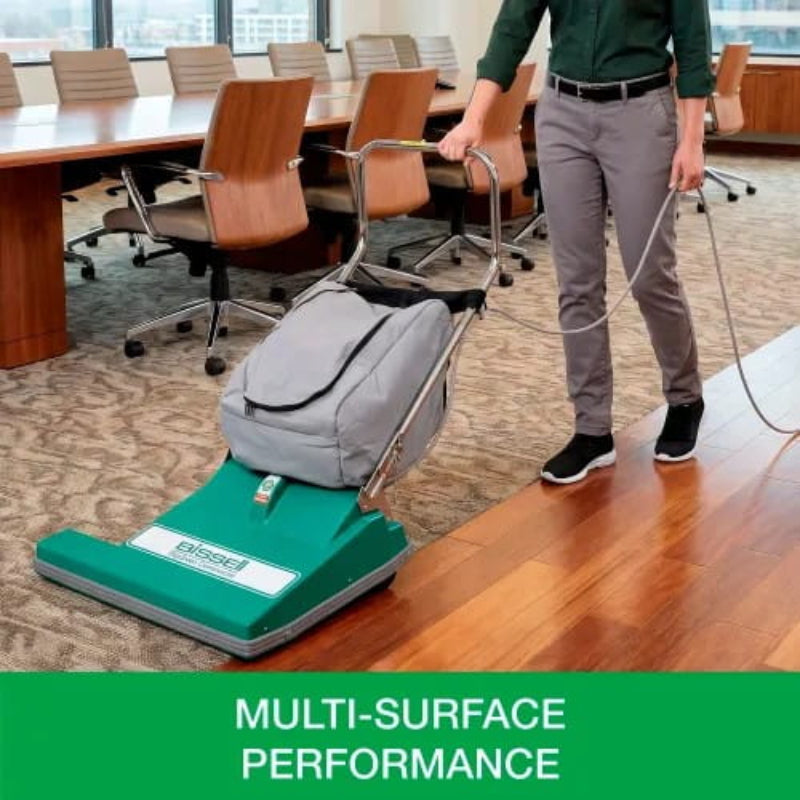 Bissell Commercial ComVac wide area vacuum providing multi-surface cleaning performance in a commercial facility
