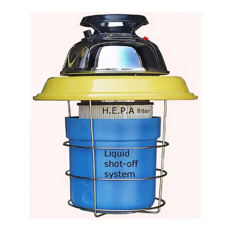 Centaur Falcon-5 vacuum motor head showing included HEPA filter and liquid shut-off system