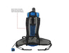 Certified HEPA vacuum with adjustable ergonomic harness