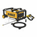 Side view of DEWALT 15 Amp Brushless Electric Pressure Washer with spray gun and hose