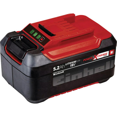 Einhell 18V 5.2Ah Power X-Change Plus lithium-ion battery for cordless commercial cleaning equipment and professional maintenance tools.