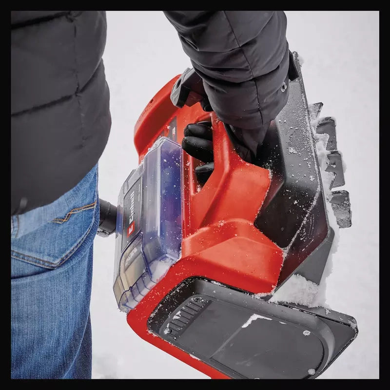 Einhell cordless snow shovel integrated transport handle