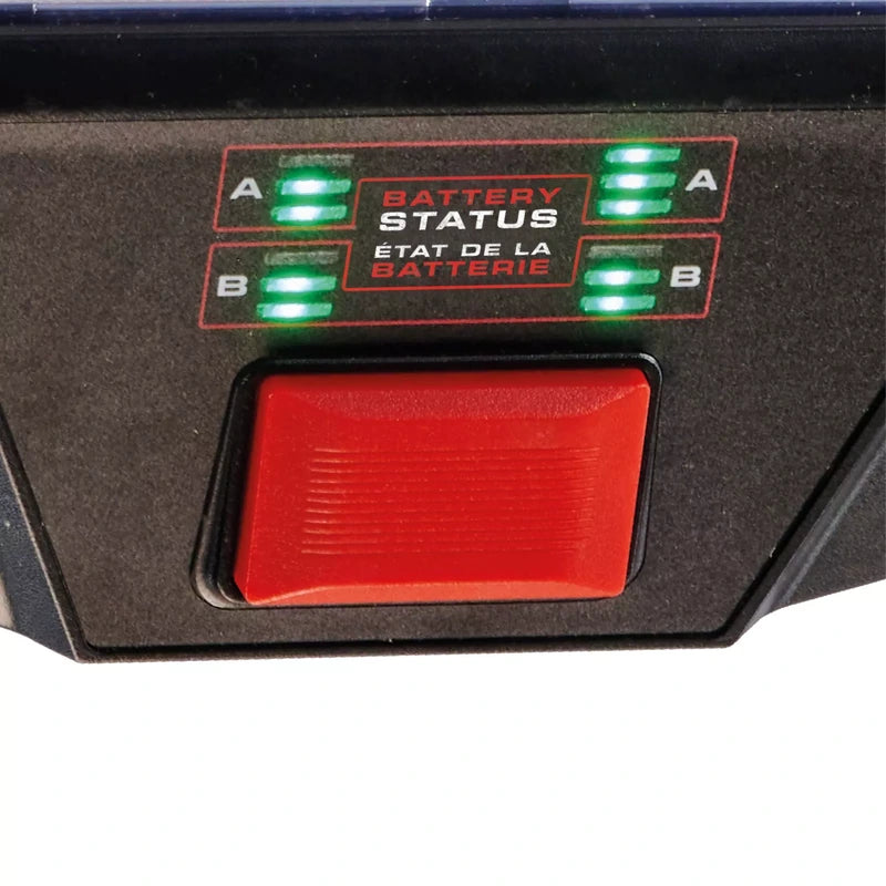Close-up of the Einhell snowblower battery status display