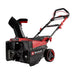 Einhell 3417025 snowblower viewed from the front and side; batteries and charger are not shown