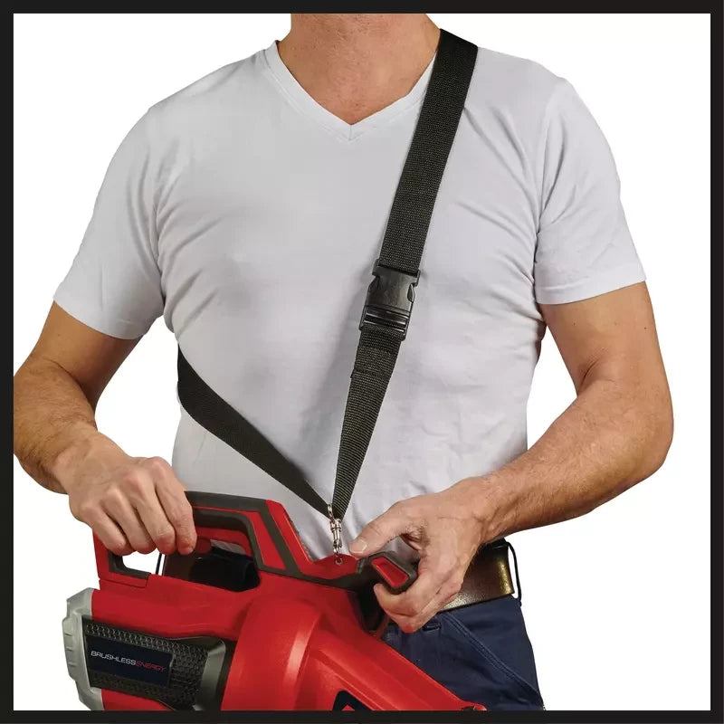 Operator using the Einhell VENTURRO shoulder strap