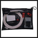 Mesh storage bag holding the Einhell pressure washer accessories
