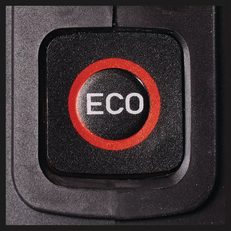 Close-up of the ECO button on the Einhell HYPRESSO pressure washer