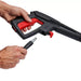 Hands connecting the high-pressure hose to the Einhell HYPRESSO 36/105 spray gun