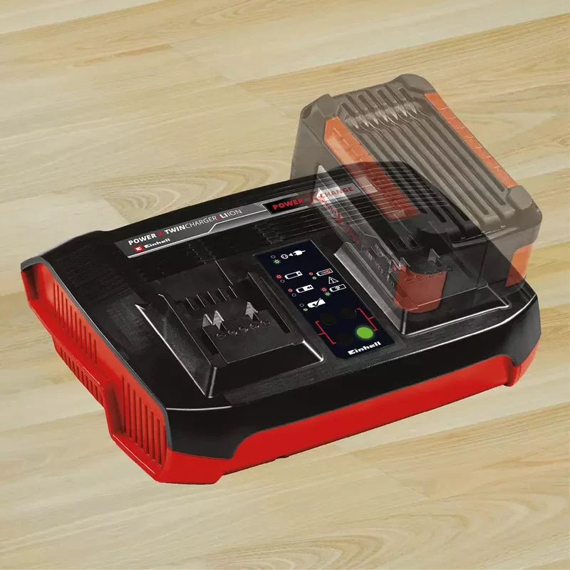 Einhell Power X-Change dual-port charger LED status display