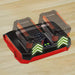 Two Power X-Change batteries charging in parallel on the Einhell dual-port charger