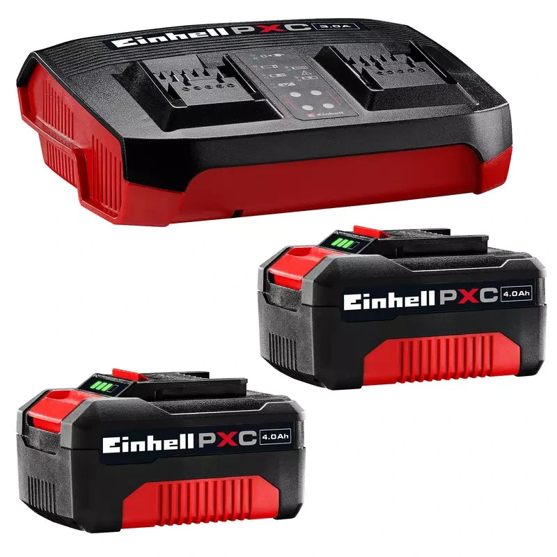 Einhell 4512133 two 4.0 Ah batteries and dual-port charger