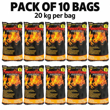 Illustration of ten Firestorm 20 kg bags in two rows of five, labelled Pack of 10 Bags