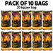 Illustration of ten Firestorm 20 kg bags in two rows of five, labelled Pack of 10 Bags