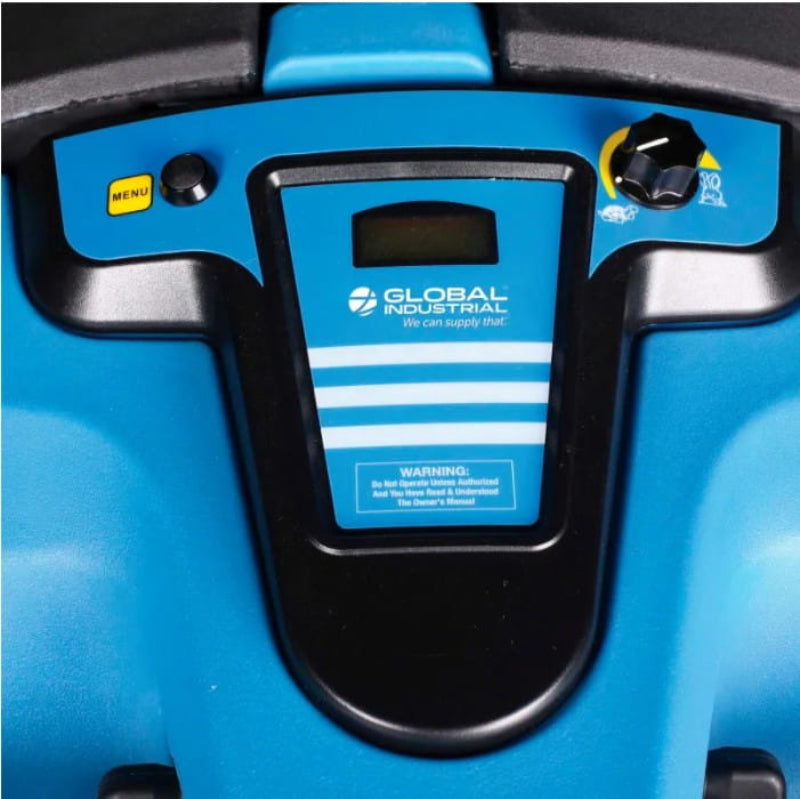 Operator control panel of Global Industrial commercial auto floor scrubber
