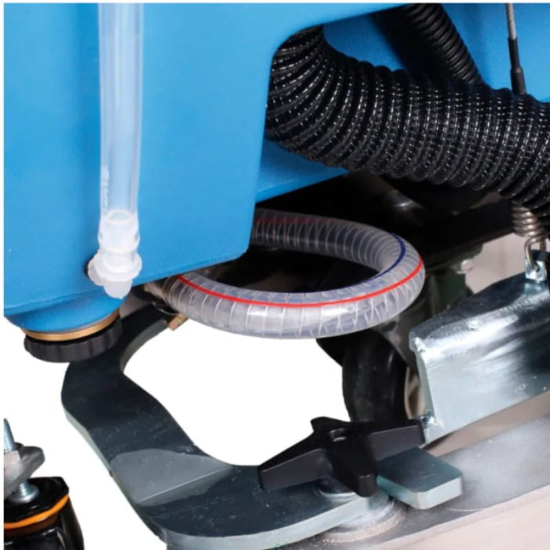 Squeegee and recovery system detail on Global Industrial floor scrubber