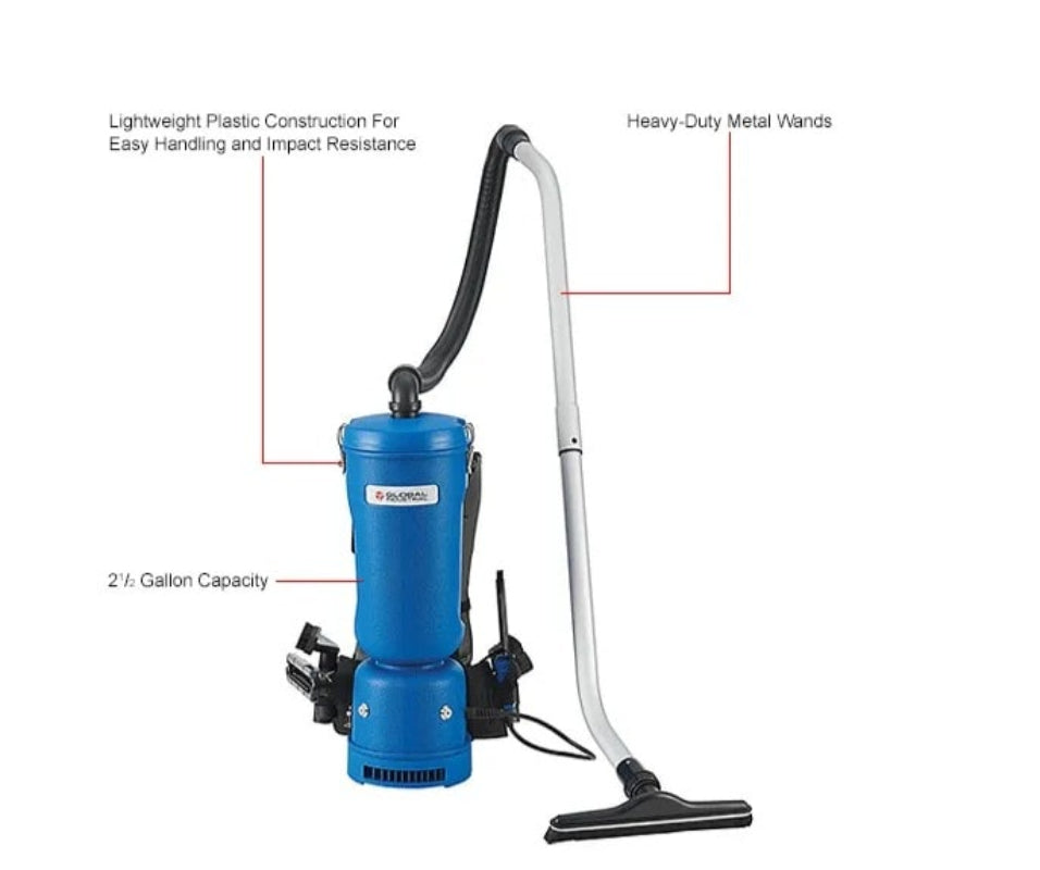 Crush-proof dual swivel hose on HEPA industrial vacuum