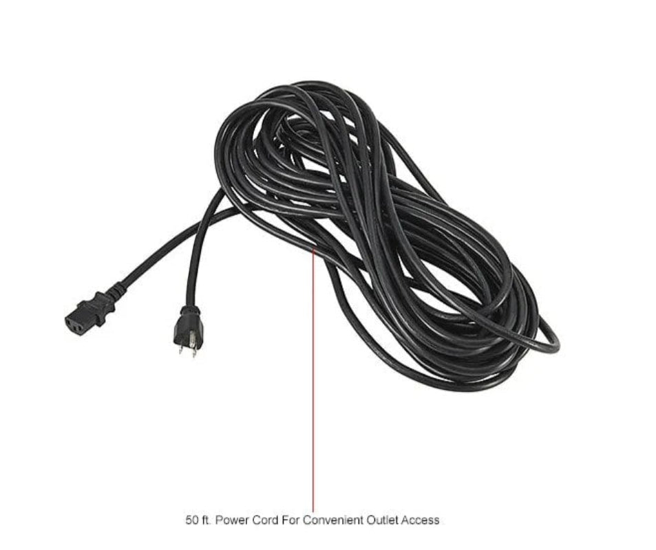 Detachable cord and stress-relief clamp on HEPA vacuum