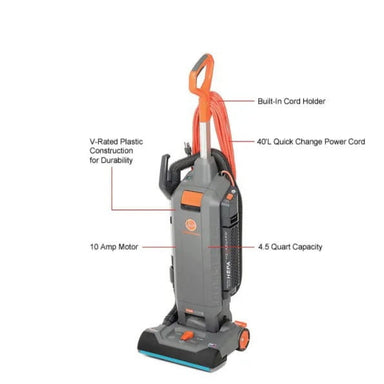Handle controls on Hoover HushTone 13 upright vacuum