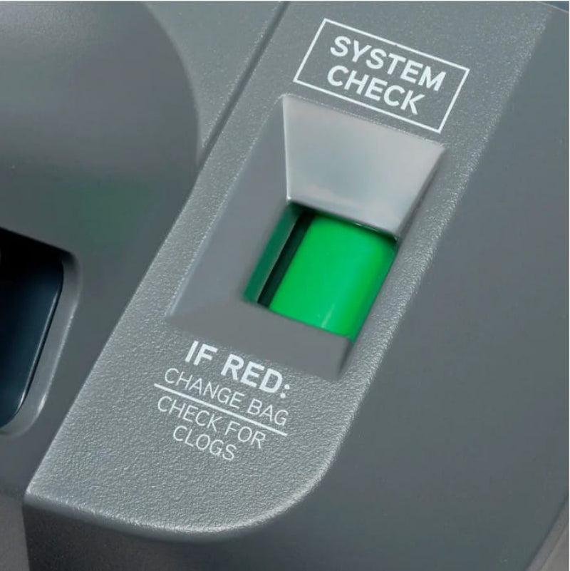 Performance check indicator on Hoover HushTone 15 upright vacuum