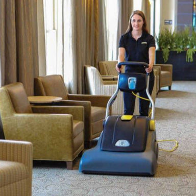 Karcher commercial wide area vacuum with foldable handle for compact storage