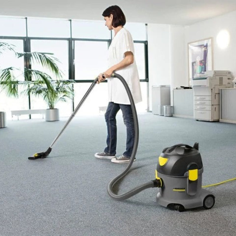 Karcher T 10/1 Dry Canister Vacuum used in commercial cleaning environment