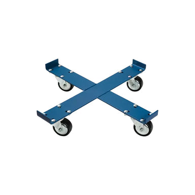 Kleton DC203 x frame steel drum dolly with four 3-inch polyurethane swivel casters