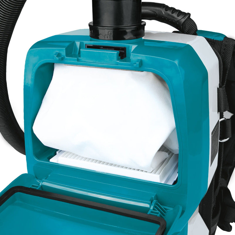 Makita backpack vacuum cleaner used as commercial cleaning equipment for businesses