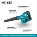 Makita DUB185Z cordless blower feature diagram with 113 CFM and 219 MPH ratings