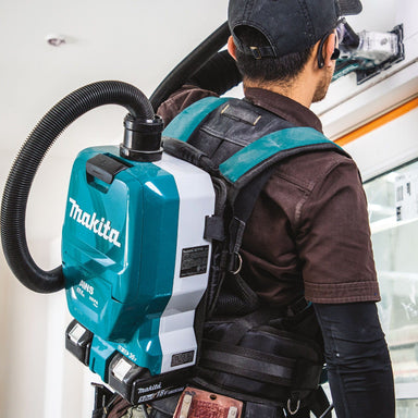 Makita DVC265ZXU cordless backpack commercial vacuum cleaner for professional cleaning businesses