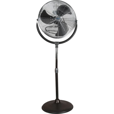 Matrix Industrial EA289 20-inch pedestal fan front view with adjustable stand and base