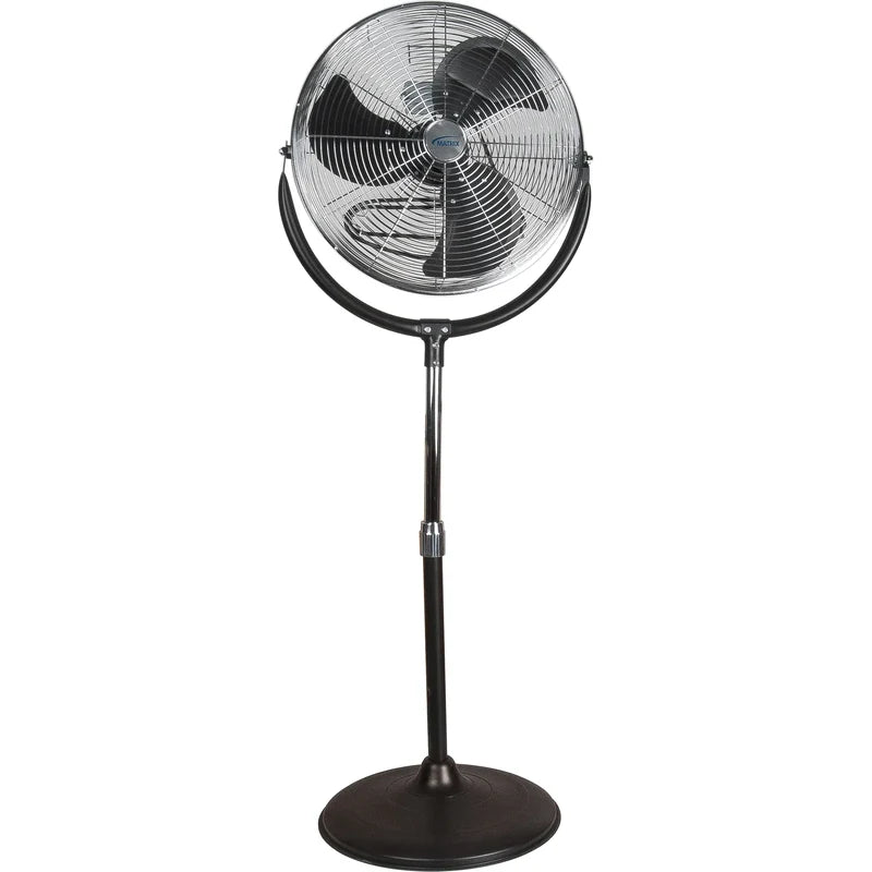 Matrix Industrial EA289 20-inch pedestal fan front view with adjustable stand and base