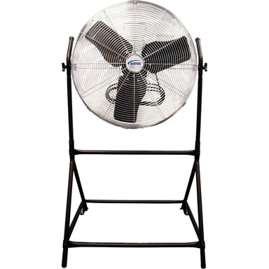Matrix Industrial EA476 24-inch roll-about fan front view with cart frame