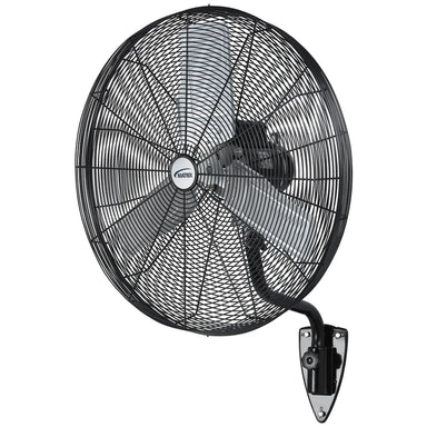 Matrix Industrial EA667 30-inch oscillating wall fan front-angle view with mounting bracket