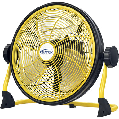 Matrix Industrial EA828 12-inch rechargeable floor fan front view