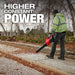 Operator using Milwaukee 3017-20 blower to clear sidewalk debris, battery sold separately
