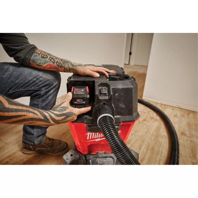 Rear view of Milwaukee M18 FUEL 18V wet dry vacuum