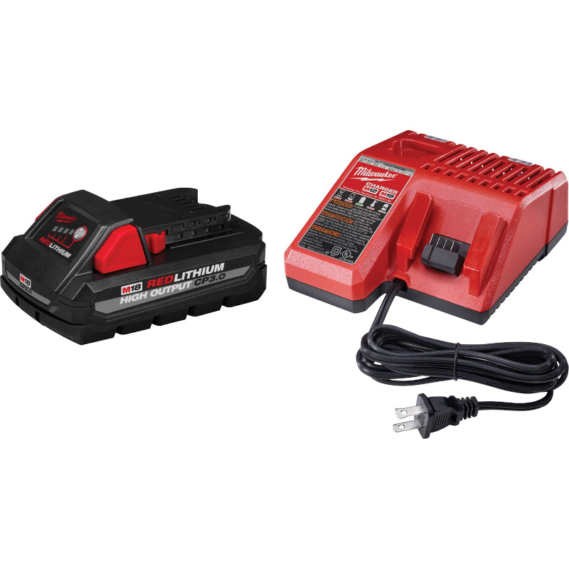 Milwaukee M18 REDLITHIUM HIGH OUTPUT CP3.0 18V battery and charger kit 48-59-1835 for commercial cordless cleaning equipment