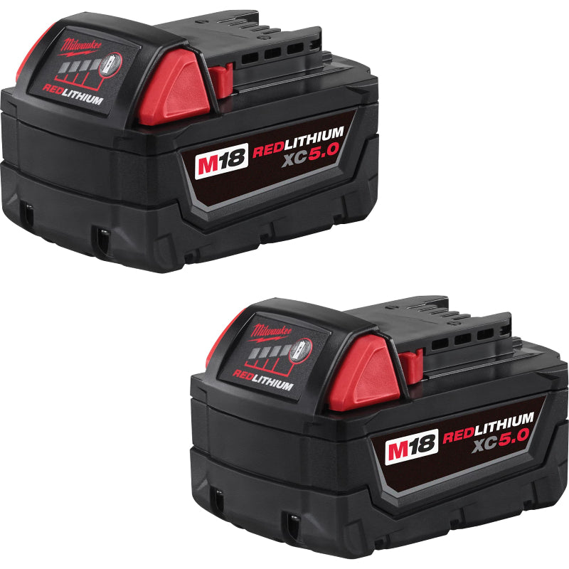 Milwaukee M18 REDLITHIUM XC5.0 18V Battery Pack 2-Pack